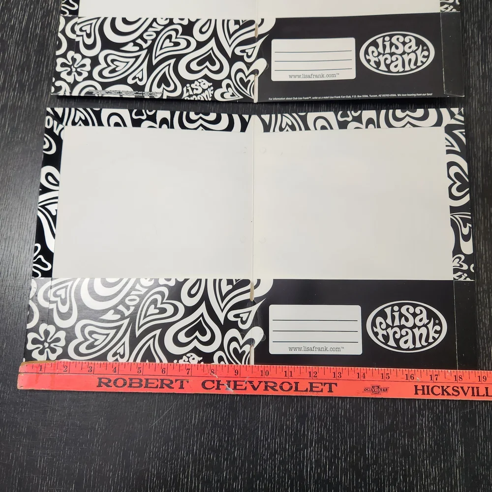 Vintage Lisa Frank Black and White Heart Pattern 2 Folders